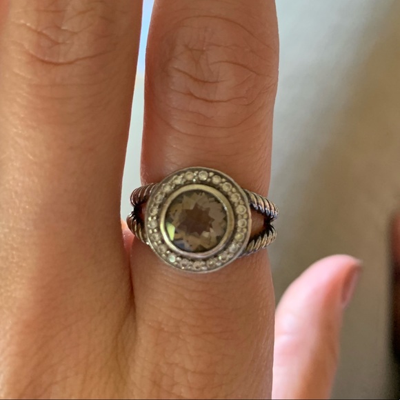 David Yurman ring with diamonds/smoky quartz - Picture 2 of 8